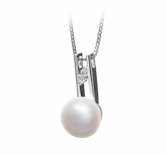 9-10mm AA Quality Freshwater Cultured Pearl Pendant in Hiriko White