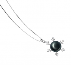 12-13mm AA Quality Freshwater Cultured Pearl Pendant in Besty Black