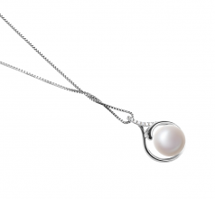 10-11mm AAA Quality Freshwater Cultured Pearl Pendant in Daiya White