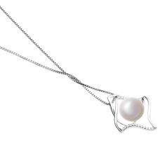 10-11mm AAA Quality Freshwater Cultured Pearl Pendant in Freda White