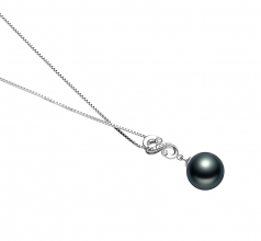 10-11mm AAA Quality Tahitian Cultured Pearl Pendant in Virginia Black