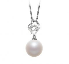 10-11mm AAAA Quality Freshwater Cultured Pearl Pendant in Yael White