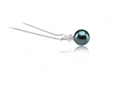 9-10mm AAA Quality Tahitian Cultured Pearl Pendant in Lauren Black