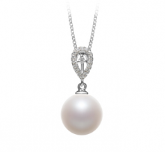 10-11mm AAAA Quality Freshwater Cultured Pearl Pendant in Regina White