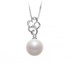 10-11mm AAAA Quality Freshwater Cultured Pearl Pendant in Hilary White