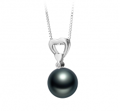 10-11mm AAA Quality Tahitian Cultured Pearl Pendant in Gabrielle Black