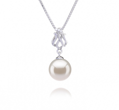 9-10mm AAAA Quality Freshwater Cultured Pearl Pendant in Merina White