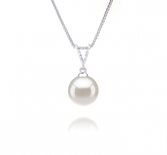 9-10mm AAAA Quality Freshwater Cultured Pearl Pendant in Vondra White