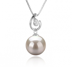 10-11mm AAAA Quality Freshwater Cultured Pearl Pendant in Femke White