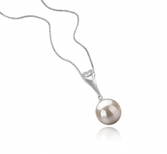 10-11mm AAAA Quality Freshwater Cultured Pearl Pendant in Bunny White