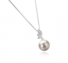 10-11mm AAAA Quality Freshwater Cultured Pearl Pendant in Justine White