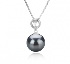 10-11mm AAA Quality Tahitian Cultured Pearl Pendant in Bonita Black