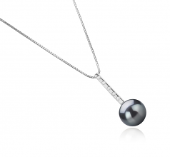 11-12mm AAA Quality Tahitian Cultured Pearl Pendant in Vanna Black