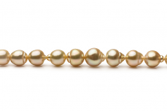 10.1-12.5mm Baroque Quality South Sea Cultured Pearl Necklace in Golden 18-inch Gold