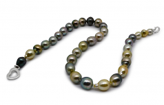 8-10mm Baroque Quality Tahitian Cultured Pearl Necklace in 16-inch Multicolor