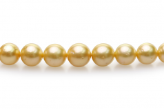 9-12mm AA Quality South Sea Cultured Pearl Necklace in 18-inch Gold