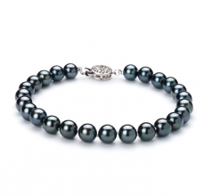 6.5-7mm AA Quality Japanese Akoya Cultured Pearl Bracelet in Black