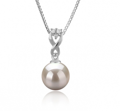 8-9mm AAAA Quality Freshwater Cultured Pearl Pendant in Kendra White