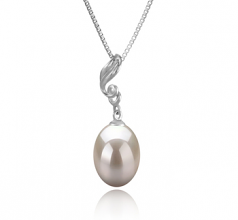 10-11mm AAA Quality Freshwater Cultured Pearl Pendant in Deborah White