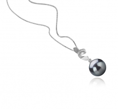 9-10mm AAA Quality Tahitian Cultured Pearl Pendant in Winola Black