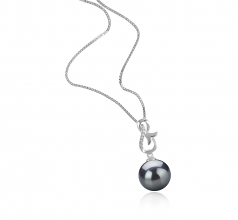 9-10mm AAA Quality Tahitian Cultured Pearl Pendant in Hazel Black