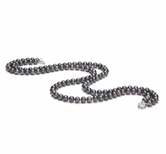 6-7mm AA Quality Freshwater Cultured Pearl Necklace in Alexandra Black