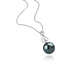 12-13mm AAA Quality Tahitian Cultured Pearl Pendant in Patsy Black