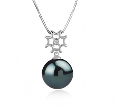 11-12mm AAA Quality Tahitian Cultured Pearl Pendant in Tatiana Black