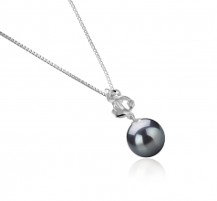 10-11mm AAA Quality Tahitian Cultured Pearl Pendant in Niamh Black