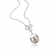 10-11mm AAAA Quality Freshwater Cultured Pearl Pendant in Dorothy White