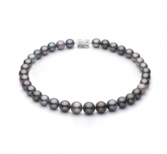 9.2-13.9mm AA+ Quality Tahitian Cultured Pearl Necklace in Multicolor