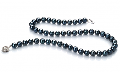 7-7.5mm AAA Quality Japanese Akoya Cultured Pearl Set in Black