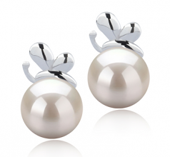 7-8mm AA Quality Japanese Akoya Cultured Pearl Earring Pair in Marsha White