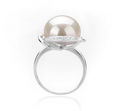 11-12mm AAA Quality Freshwater Cultured Pearl Ring in Wendy White