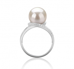 9-10mm AAAA Quality Freshwater Cultured Pearl Ring in Royisal White