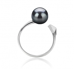 7-8mm AAAA Quality Freshwater Cultured Pearl Ring in Alma Black