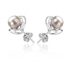 6-7mm AAAA Quality Freshwater Cultured Pearl Earring Pair in Rowan White