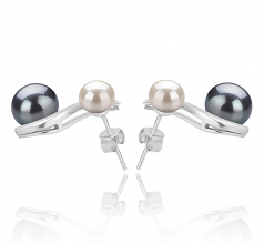 5-8mm AA Quality Freshwater Cultured Pearl Earring Pair in Elida Black