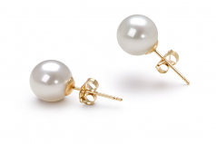 7-8mm AAAA Quality Freshwater Cultured Pearl Earring Pair in White