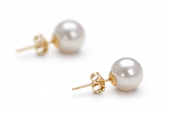 7-8mm AAAA Quality Freshwater Cultured Pearl Earring Pair in White