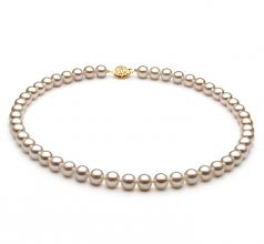 7-8mm AAA Quality Freshwater Cultured Pearl Necklace in White