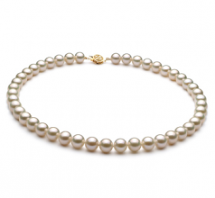White 8-9mm AAA Quality Freshwater Gold filled Cultured Pearl Necklace