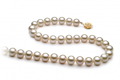 White 8-9mm AAA Quality Freshwater Gold filled Cultured Pearl Necklace