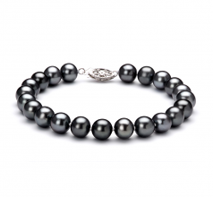 7.5-8.5mm AA Quality Freshwater Cultured Pearl Set in Black