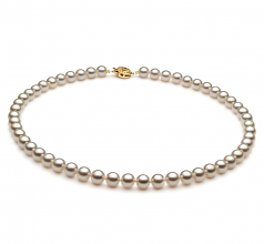 6.5-7mm AAA Quality Japanese Akoya Cultured Pearl Set in White