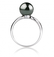 8-9mm AAA Quality Tahitian Cultured Pearl Ring in Caroline Black