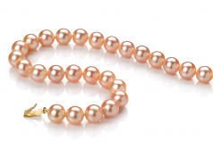 8.5-9mm AAAA Quality Freshwater Cultured Pearl Necklace in Pink