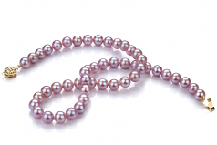 7.5-8mm AAA Quality Freshwater Cultured Pearl Necklace in Lavender