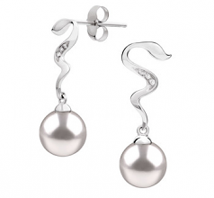 8-9mm AAA Quality Japanese Akoya Cultured Pearl Earring Pair in Tamara White