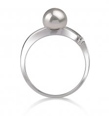 6-7mm AA Quality Japanese Akoya Cultured Pearl Ring in Tanya White